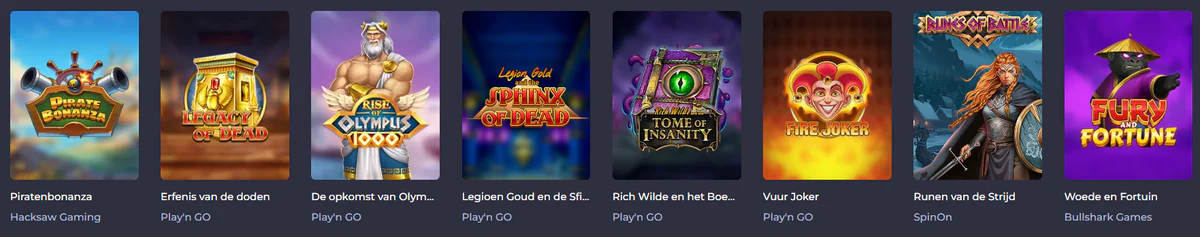 De spelcatalogus van Winning Casino